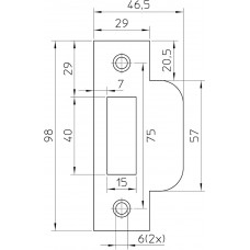 NEMEF SLUITPLAAT RECHT  P-635/17 RVS